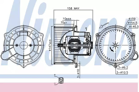 Вентилятор салона hyundai accent II, getz 87234 - Nissens 87234