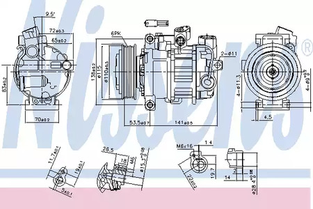 Компрессор BMW 114i-120i f20, 316i F30 (версия denso) 890302 - Nissens 890302