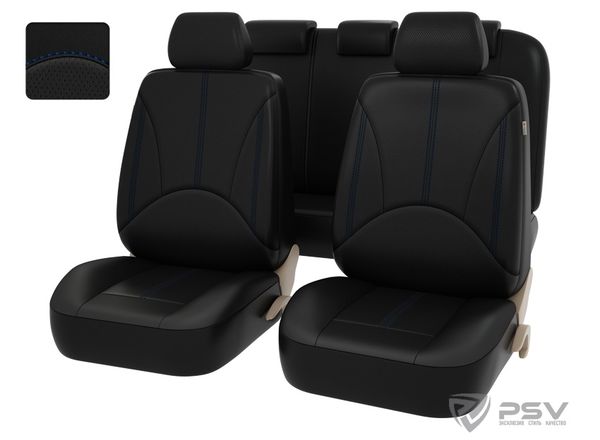 Чехлы Imperial Next экокожа перфорированная синяя отстрочка черные l PSV - PSV 124615