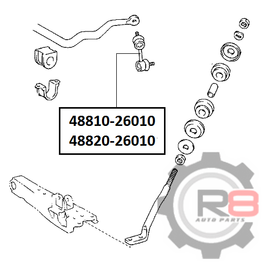 Стойка стабилизатора переднего праваяTOYOTA Hiace (1996-2005) - R8 R84882026010