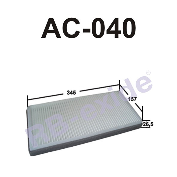 Ac-040 1e00-61-j6x (фильтр салонный) - Rb-exide AC040