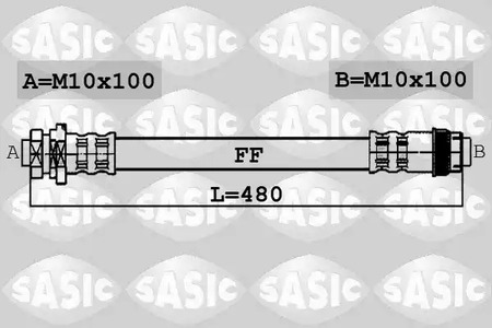 Шланг тормозной внутр задний левый renault master II 6604029 - Sasic 6604029