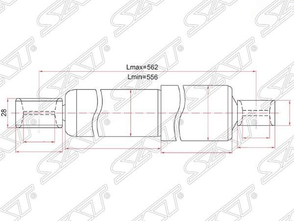 Амортизатор задний toyota hiace/regiusace 89- rh=lh - SAT ST4853180738