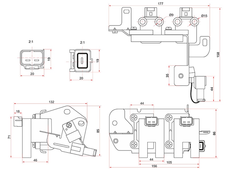 Катушка зажигания hyundai accent 05-10/elantra 00-06/kia cerato 04-09 g4ed - SAT ST2730126600
