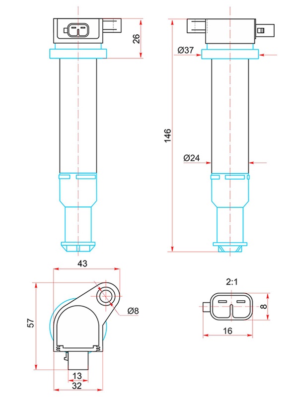 Катушка зажигания hyundai accent05-10/kia RIO 05-10 - SAT ST2730126640