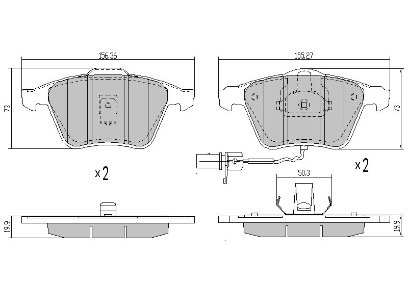 Колодки тормозные FR audi A4 04-08 A6 05-11 - SAT ST8E0698151G