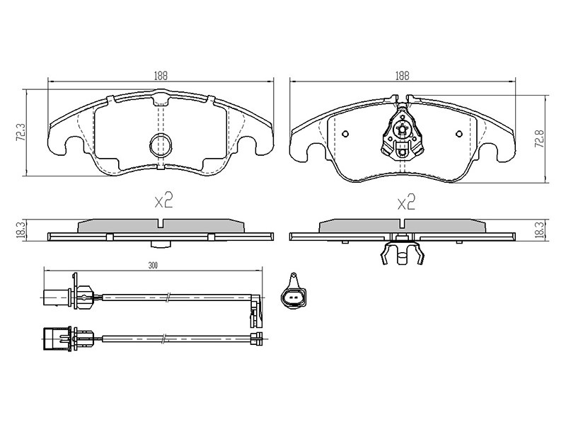 Колодки тормозные FR ford focus DB# 09-11, audi A4 08-, a5/s5 09-, a6/s6 09-11, Q5 08- - SAT ST1761090