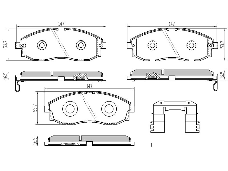 Колодки тормозные FR hyundai h1/starex 97-06/porter 96-04 - SAT ST581014AA81