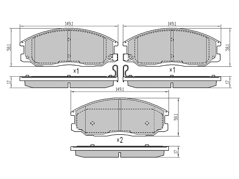 Колодки тормозные FR hyundai santa FE 01-06/ssangyong actyon 06-/kyron 05-/kia sorento 03-09 | перед | - SAT ST581014AA26