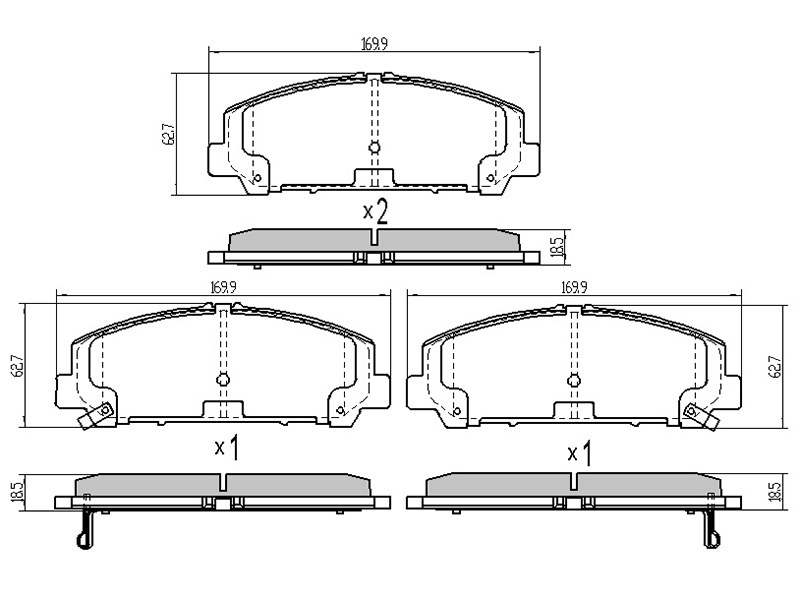 Колодки тормозные FR infiniti qx56 Z62 - SAT STD10601LA1A