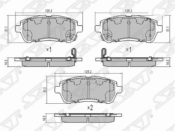 Колодки тормозные FR mazda2 07- - SAT STDFY13328ZA