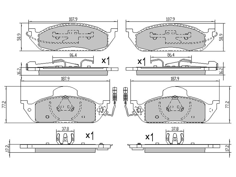 Колодки тормозные FR mercedes ML - SAT STA1634201220