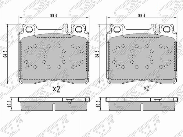 Колодки тормозные FR mercedes w140 - SAT STA0024202620