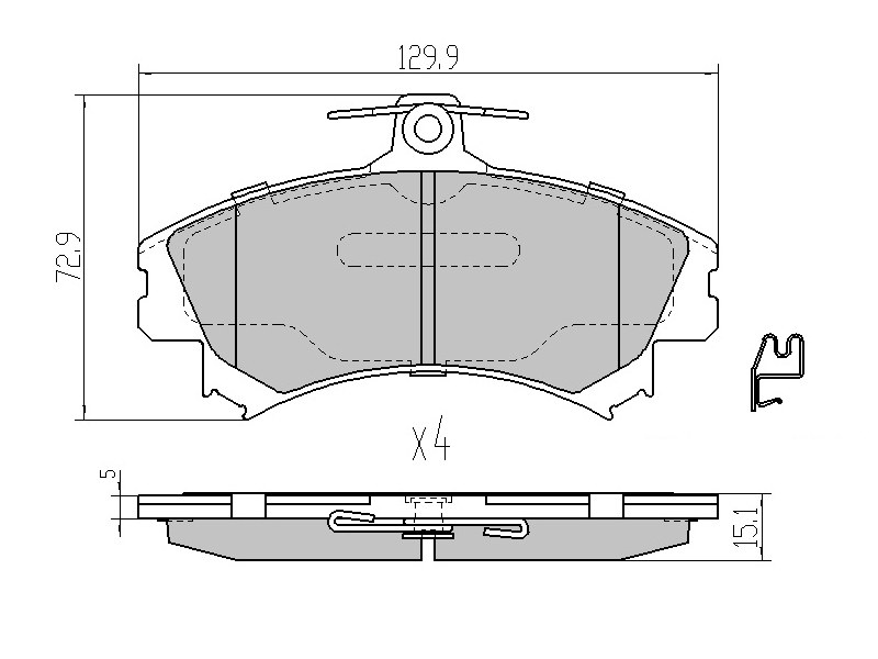 Колодки тормозные FR mitsubishi colt VI 02-12 - SAT ST4605A734