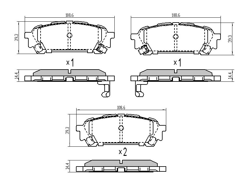 Колодки тормозные RR subaru forester/impreza - SAT ST26696FE040