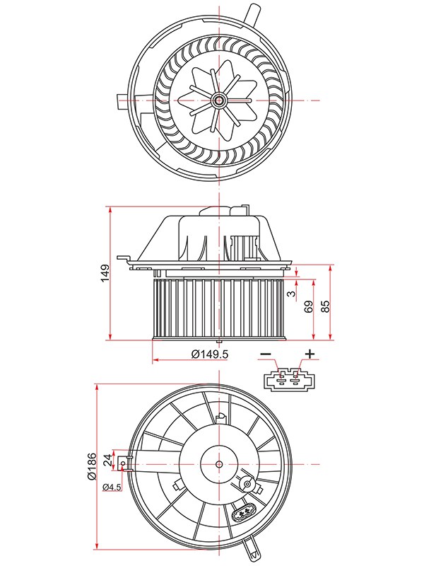 Мотор отопителя салона audi A3 03-/skoda octavia 04-/vw tiguan 07- - SAT ST1K1819015