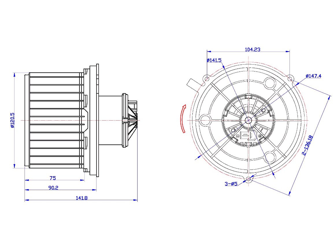 Мотор отопителя салона toyota cami 99-05/daihatsu mira/move/terios/copen 05-/mitsubishi minica/pajer - SAT ST8710487401