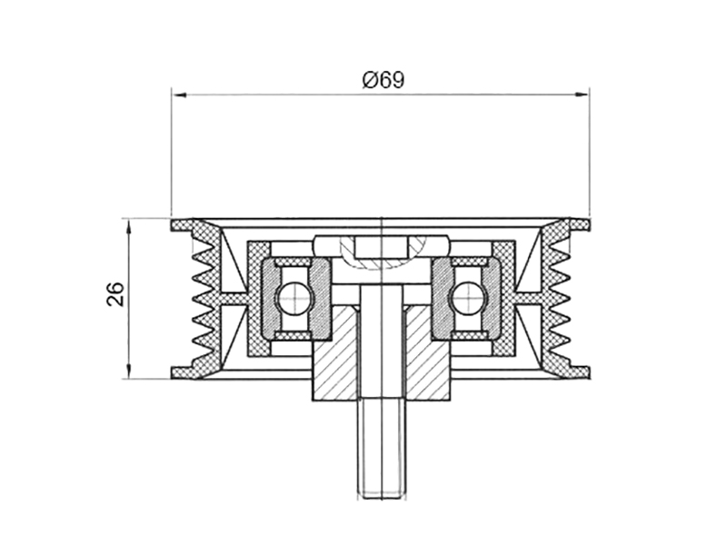 Обводной ролик приводного ремня audi/mercedes/scoda/ssang yong/vw 2,0-4,2d - SAT ST6612003170