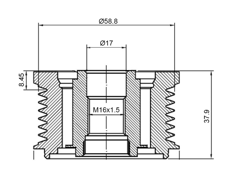 Обгонный шкив генератора ford transit 2,2d 06-/toyota hilux 2,5/3,0d 05- - SAT ST274150L020