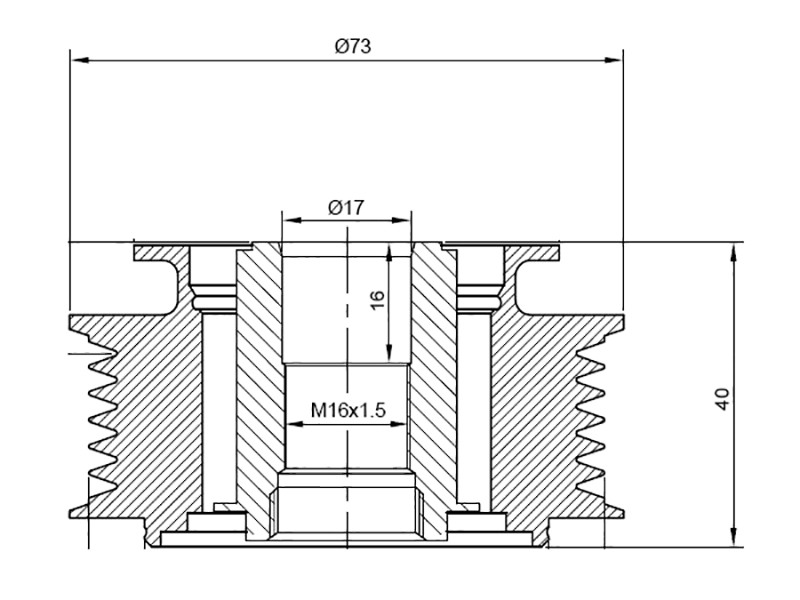 Обгонный шкив генератора VW transporter 95-/volvo v70/xc70/90 2,4d/2.5t 02- - SAT ST8658644