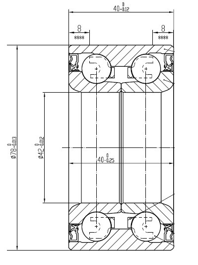 Подшипник FR ступицы hyundai i30/kia soul 42/78/40 | перед | - SAT ST517202H000