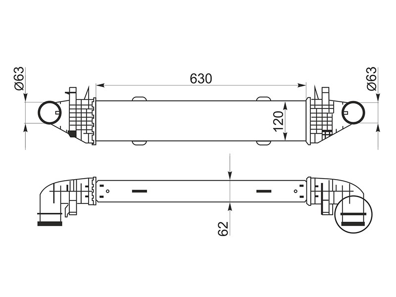 Радиатор интеркулера mercedes benz c-class w204 06-14/e-class w212 09- - SAT STA2045000500