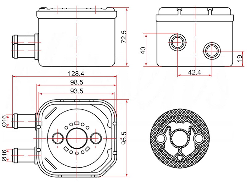 Радиатор масляный audi A3 96-01/a4 95-05/a6 97-05/a8 97-05/ford   00-/skoda octavia 96-/volkswa - SAT ST028117021C