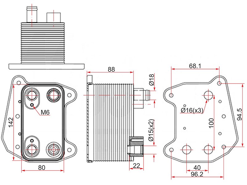 Радиатор масляный mercedes sprinter 00-06/c-class w203 00-06/e-class w210 98-02 - SAT STA6111880501