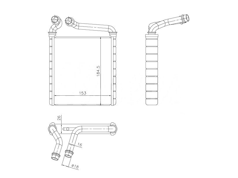 Радиатор отопителя салона skoda superb/yeti 08-/volkswagen golf 03-/passat 05-/tiguan 07- - SAT STAU07395A0