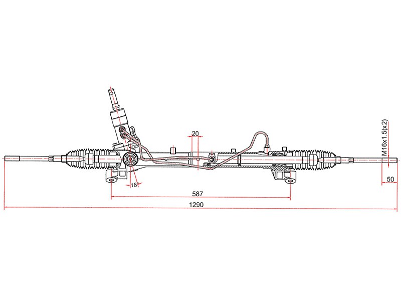 Рейка рулевая ford focus II 05-08/focus III 11- (с гур) - SAT ST1768115