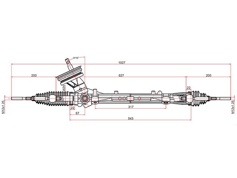 Рейка рулевая nissan tiida 07- LHD - SAT ST48001EM02A