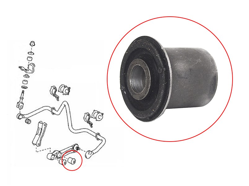Сайлентблок задней левой тяги стабилизатора (внутр) toyota land cruiser 200 07- - SAT ST4884960050