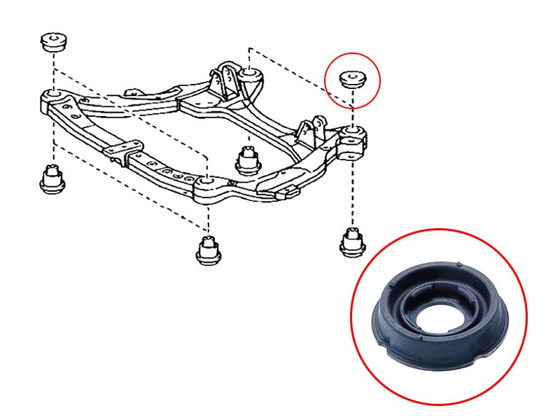 Сайлентблок подрамника lexus rx300/350/400 03-08/rx270/300/350 08-15/harrier 03-12/highlander/kluger - SAT ST5221628010