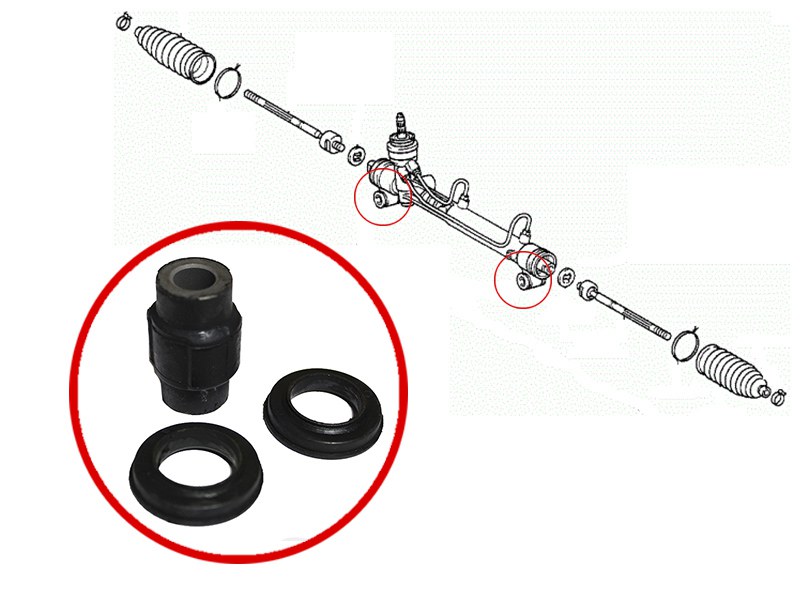 Сайлентблок рулевой рейки (комплект) toyota corolla/fielder/allex/runx 4WD 00-06 - SAT ST4420012780B