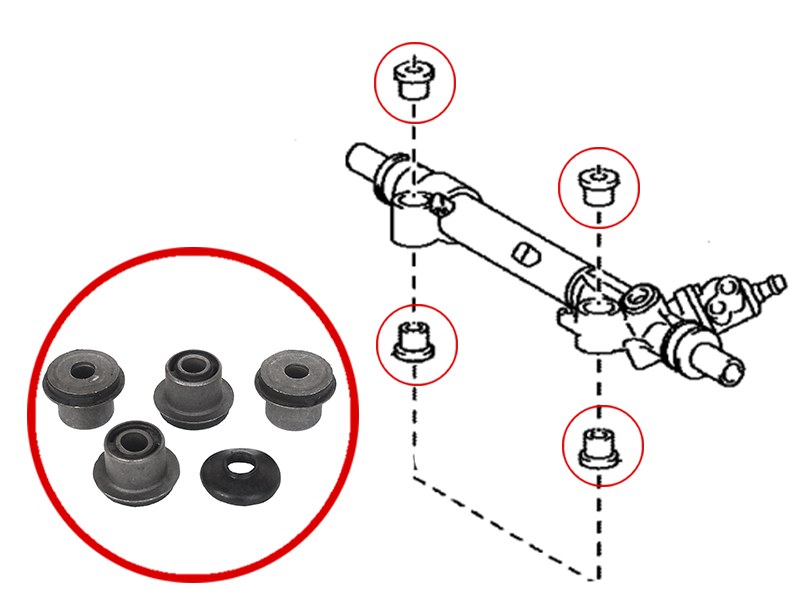 Сайлентблок рулевой рейки (комплект) toyota land cruiser prado/4runner 09-/lexus gx460/400 09- - SAT ST4420060220B
