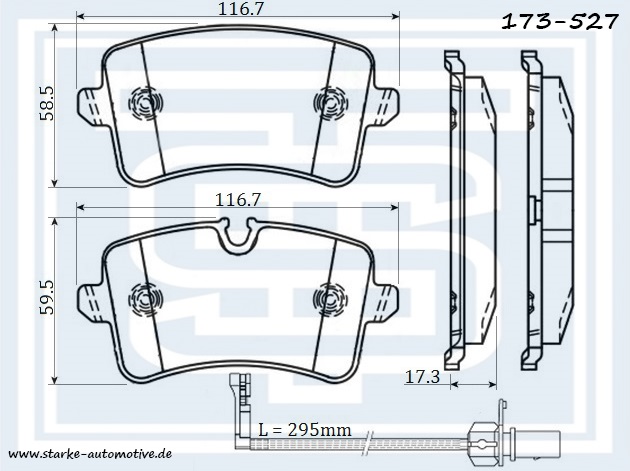 173-527_STARKE_Колодки тормозные audi A8 (4h) задние - Starke 173527