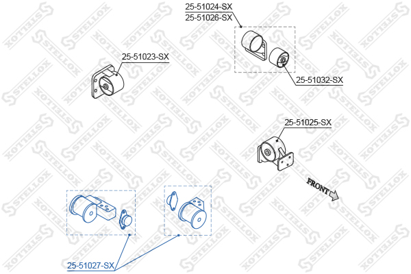 Подушка ДВС п. Hyundai Accent 1.5 99> | прав | - Stellox 2551027SX