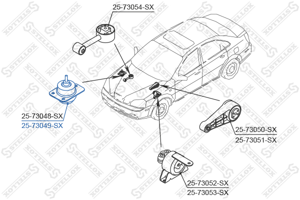 Подушка ДВС п. Daewoo Lacetti 1.8 dohc m | прав | - Stellox 2573049SX