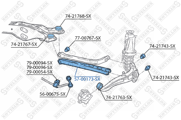 Рычаг зад. нижн. Opel Vectra b 95-02 - Stellox 5700173SX