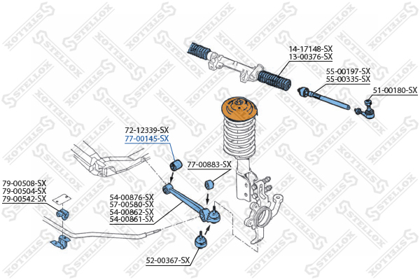 С/б рычага внутр.  Peugeot 205 all 83-98 - Stellox 7700145SX