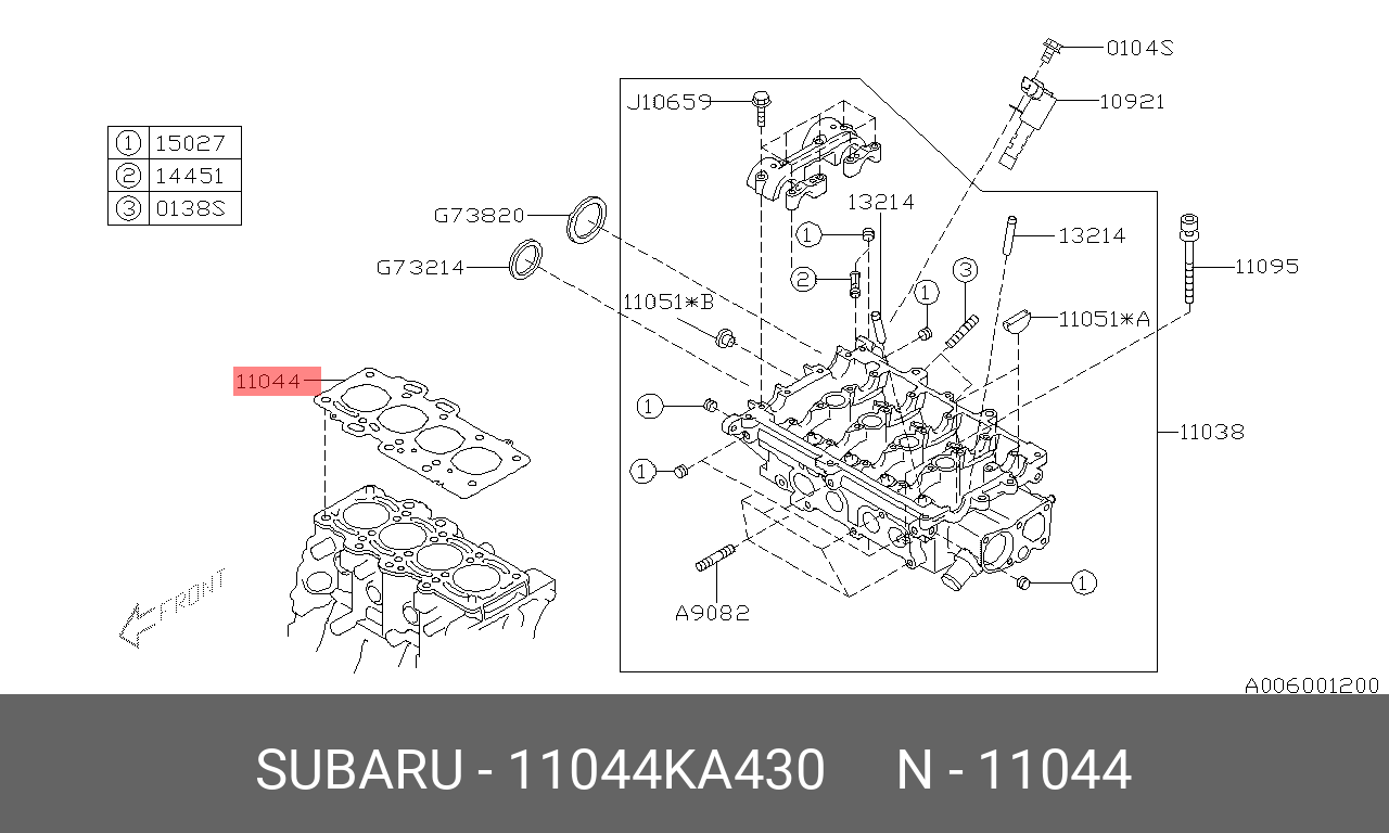 Прокладка ГБЦ - Subaru 11044KA430