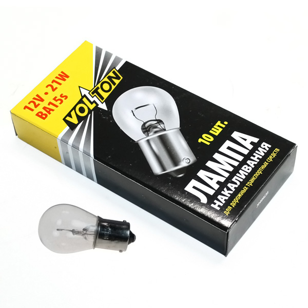 Лампа 12V 21W BA15s задних фонарей, поворотника - Volton VLT0804C