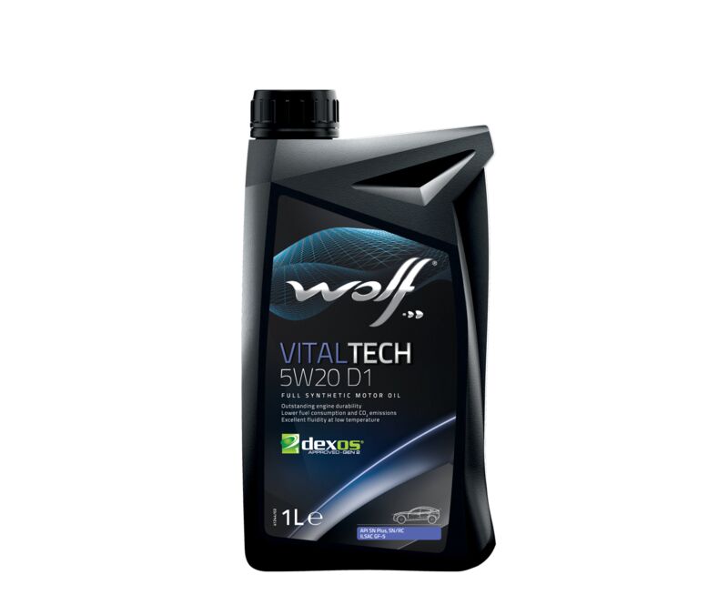 Масло моторное vitaltech 5w20 d1 1l - Wolf 8330940