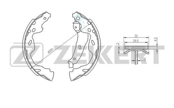 Колодки торм бараб задн opel agila b 08- peugeot 107 05- 108 14- suzuki swift mzez 05- toyota corolla e120r10 04- Zekkert BK-4098 Тойота Ситроен Пежо Сузуки Опель БИД 1845₽