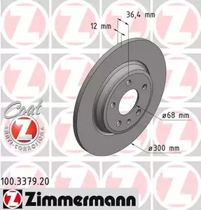 Диск тормозной audi Coat z | зад | - Zimmermann 100337920