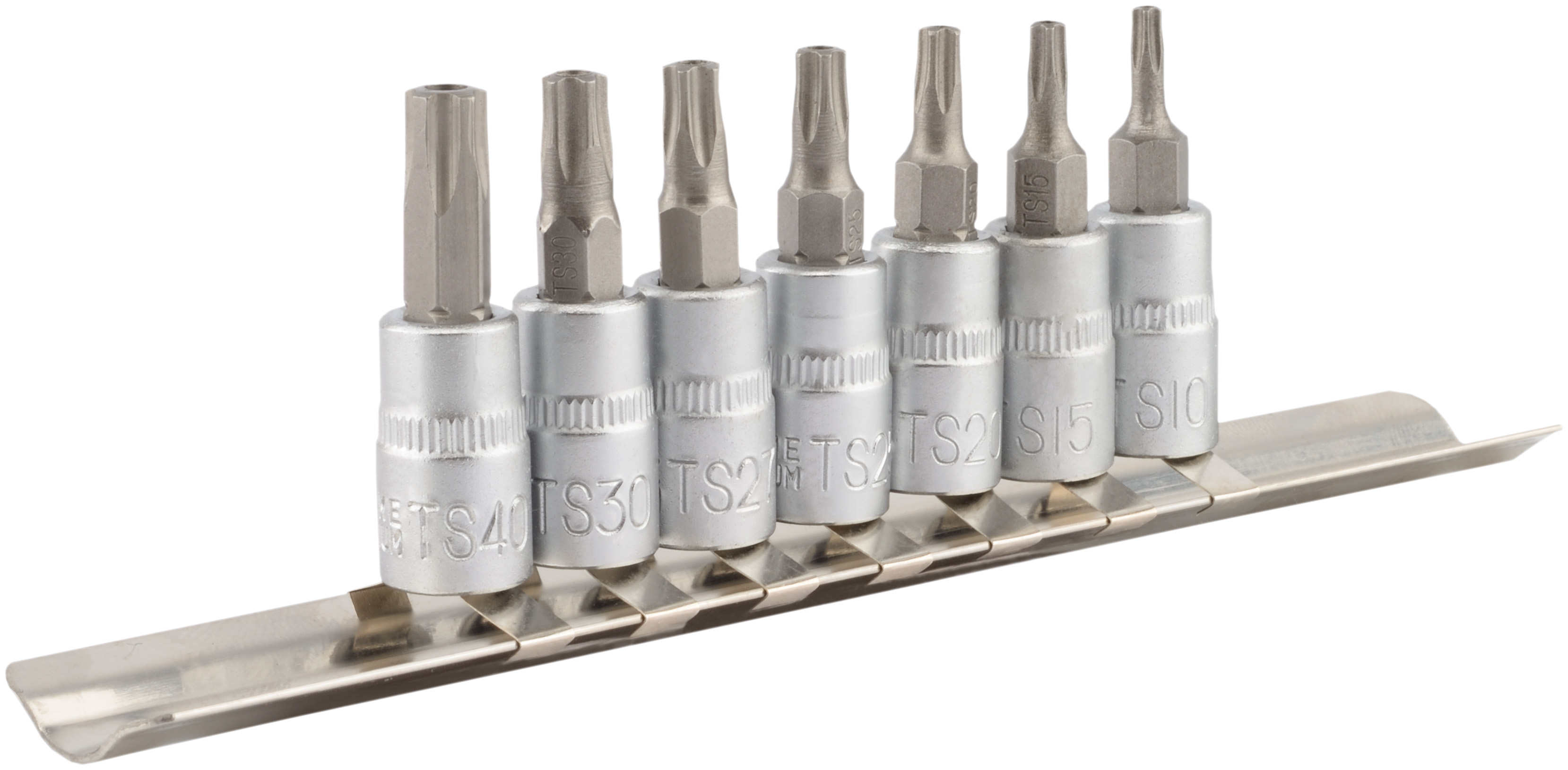 Набор головок вставка torx ts10-ts40 (dr1/4 , 7пр, 5 лучей, планка) - АвтоДело 39838
