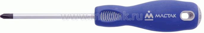 Отвёртка крестовая Phillips 1х100 мм, держатель Мастак 041-01100h - Мастак 04101100H