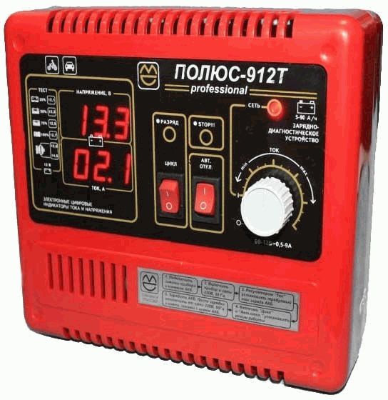 ЗУ Полюс - 912Т (зарядно-диагностическое устройство,электр цифровые индикаторы тока и напряжения) - Полюс 180038