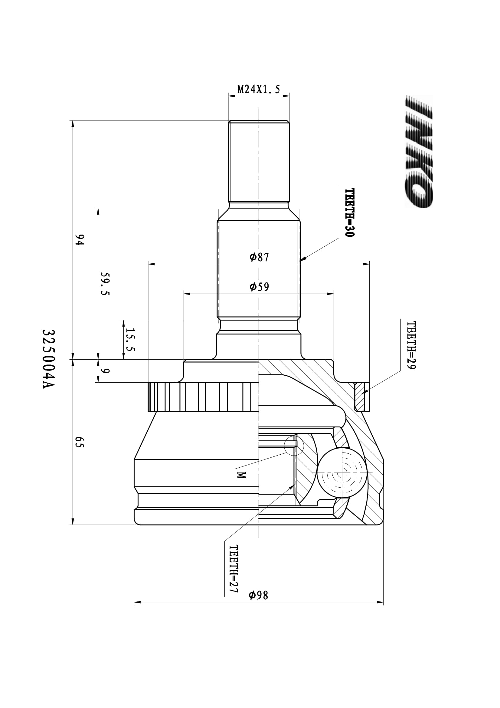 Шрус внешний 30/27 ABS 29 | перед прав/лев | - INKO 325004A