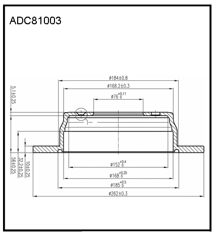 Диск тормозной задний (262x10) | зад | - Allied Nippon ADC81003